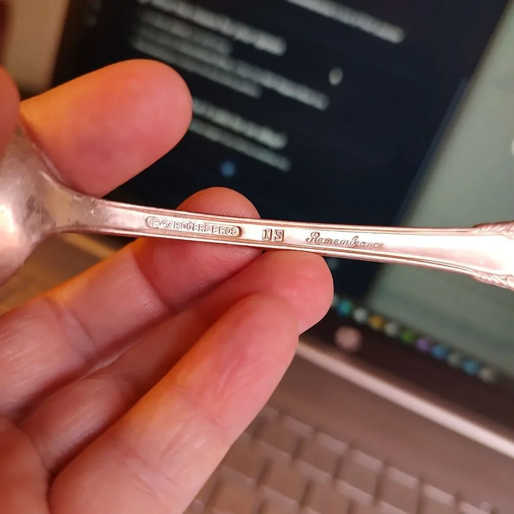 Vintage 1847 Rogers Bros IS Remembrance Silverplated Floral Teaspoon Flatware